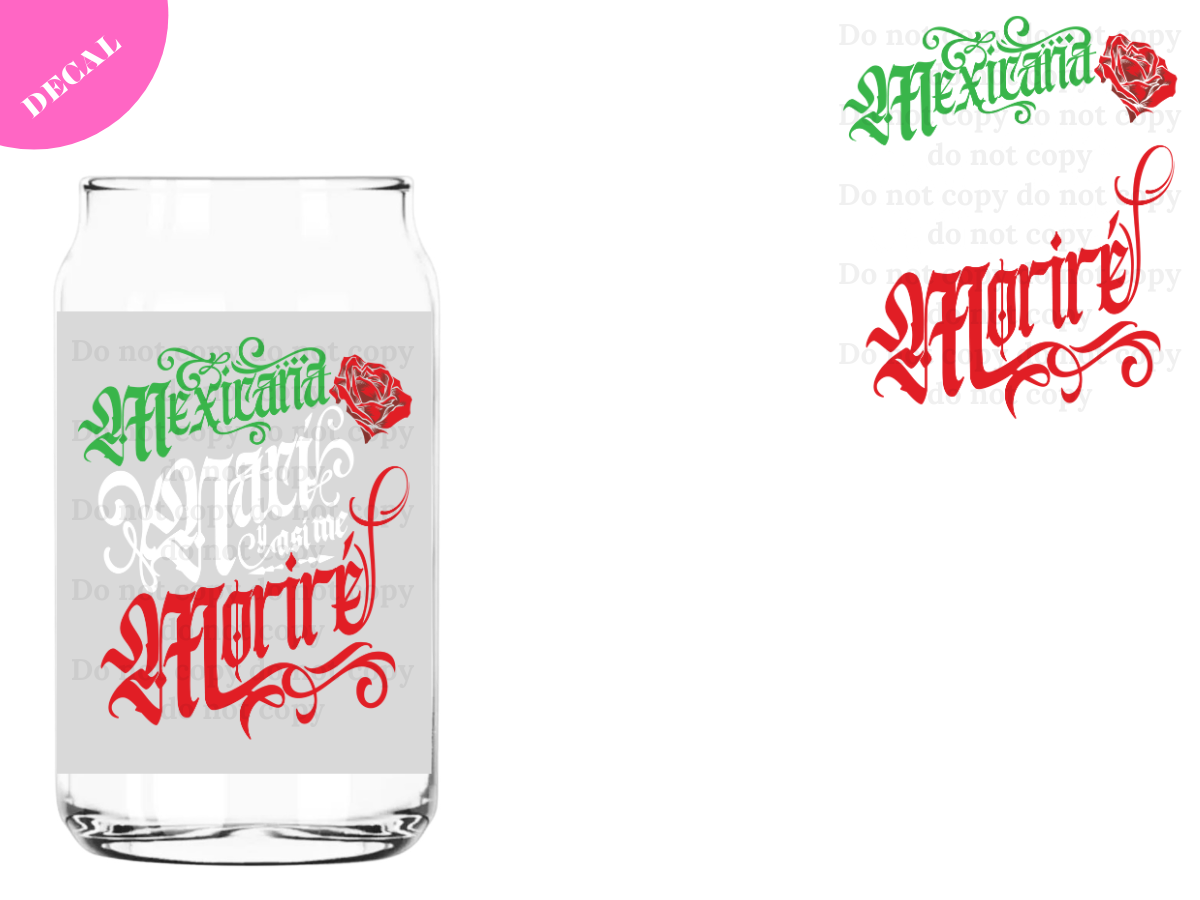 Mexicana Morire UV DTF New Decal