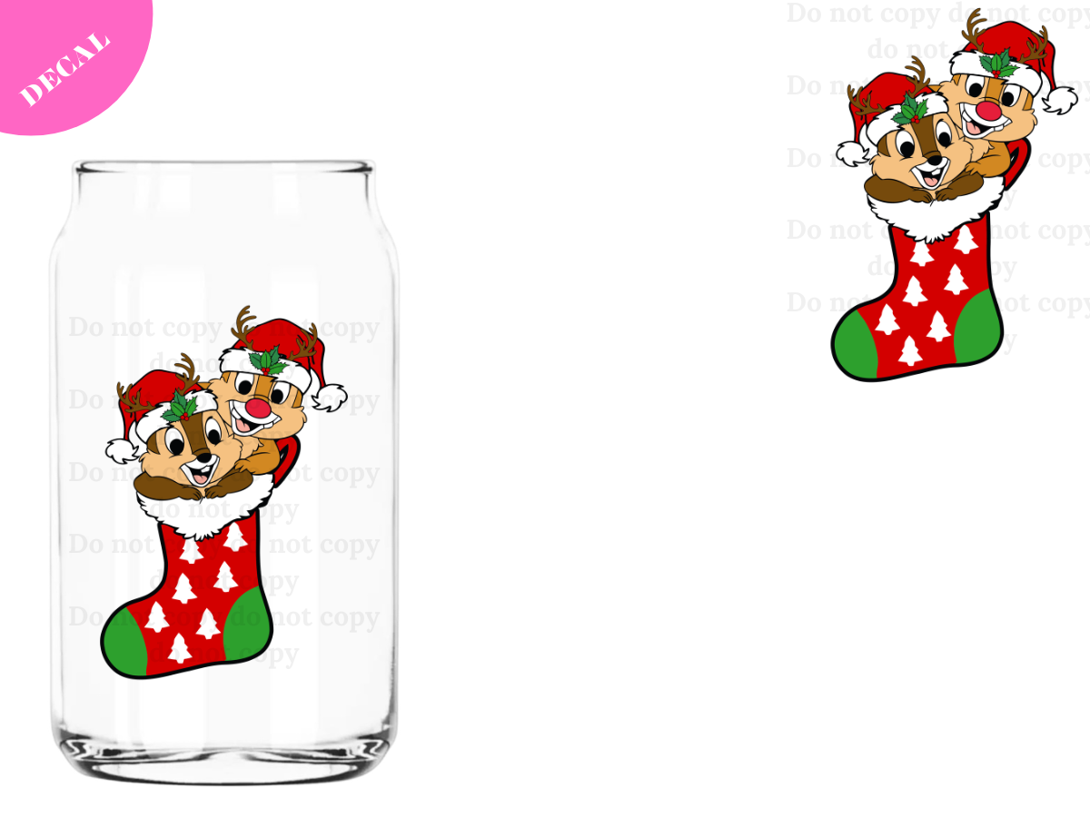 Xmas Stocking #7 UV DTF New Decal