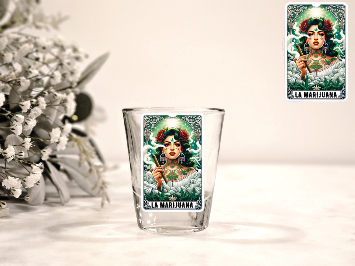 La Ma-rijuana UV DTF Shot Decal