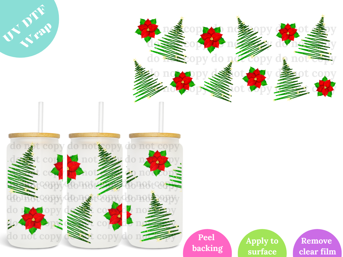 Noche Buena Tree UV DTF Wrap