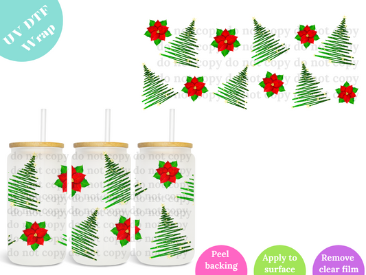 Noche Buena Tree UV DTF Wrap