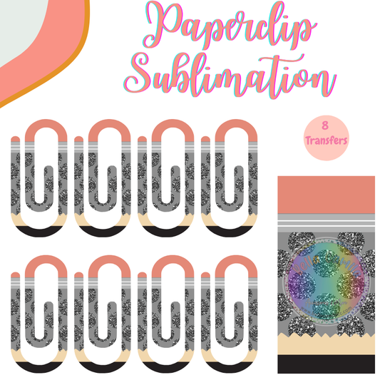 Pencil Grey Dots Paperclip **Sublimation Transfer**