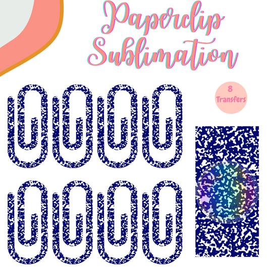 Composition Dark Blue Paperclip **Sublimation Transfer**