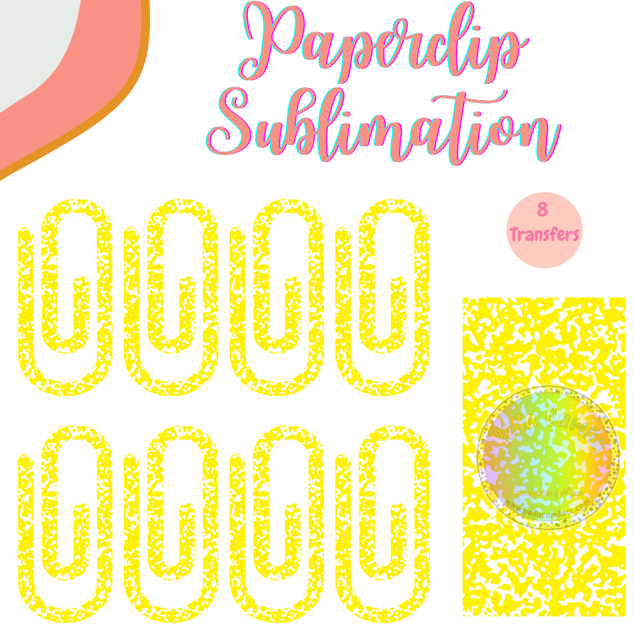 Composition Yellow Paperclip **Sublimation Transfer**