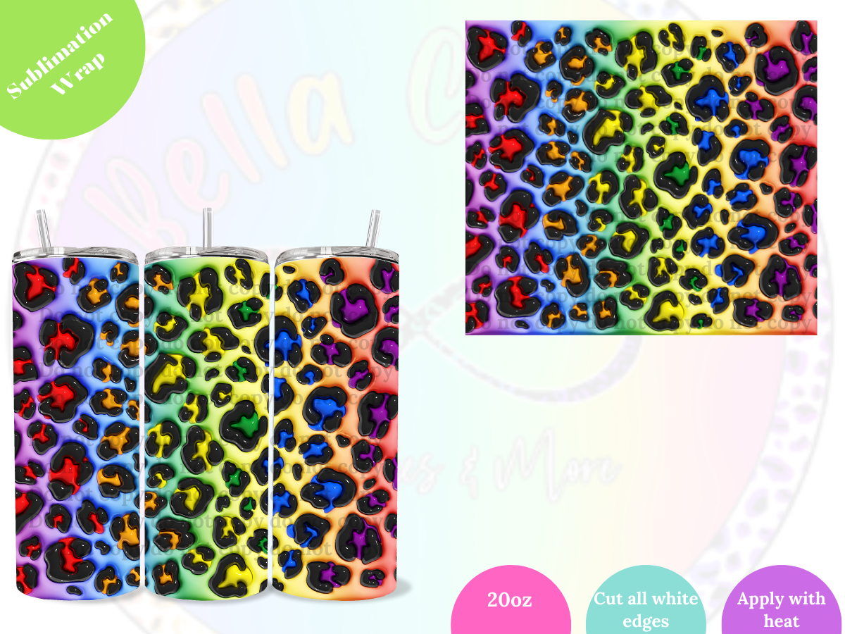 Neon Leopard 20oz Sublimation Wrap