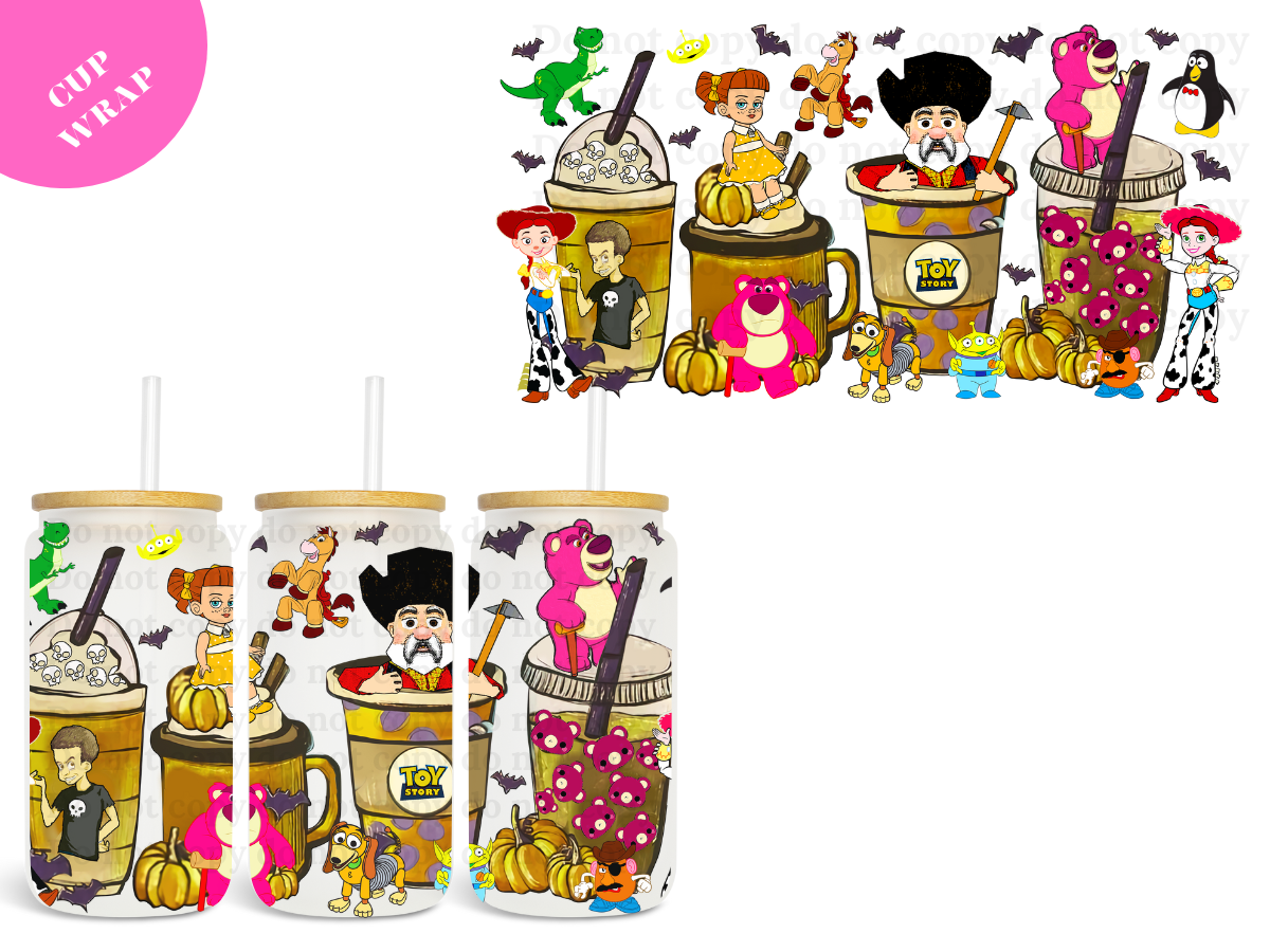 Toy Coffee Halloween 16oz **Sublimation Wrap**