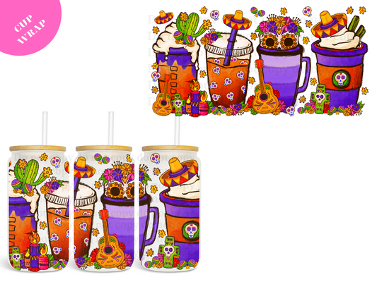 Dia de los Muertos UV DTF Cup Wrap