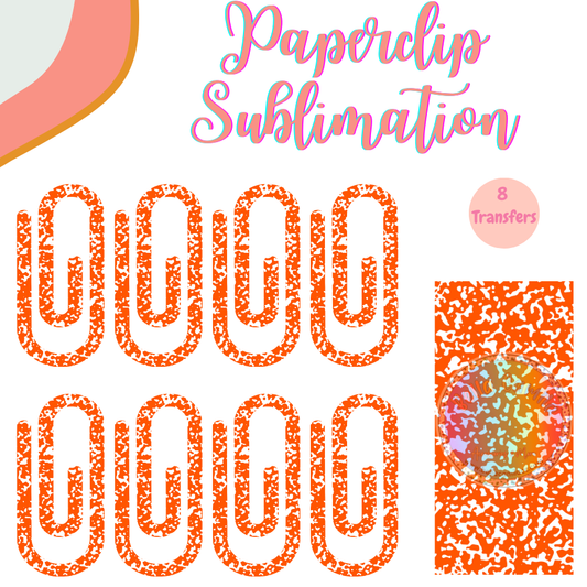 Composition Orange Paperclip **Sublimation Transfer**