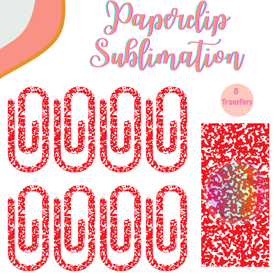Composition Red Paperclip **Sublimation Transfer**
