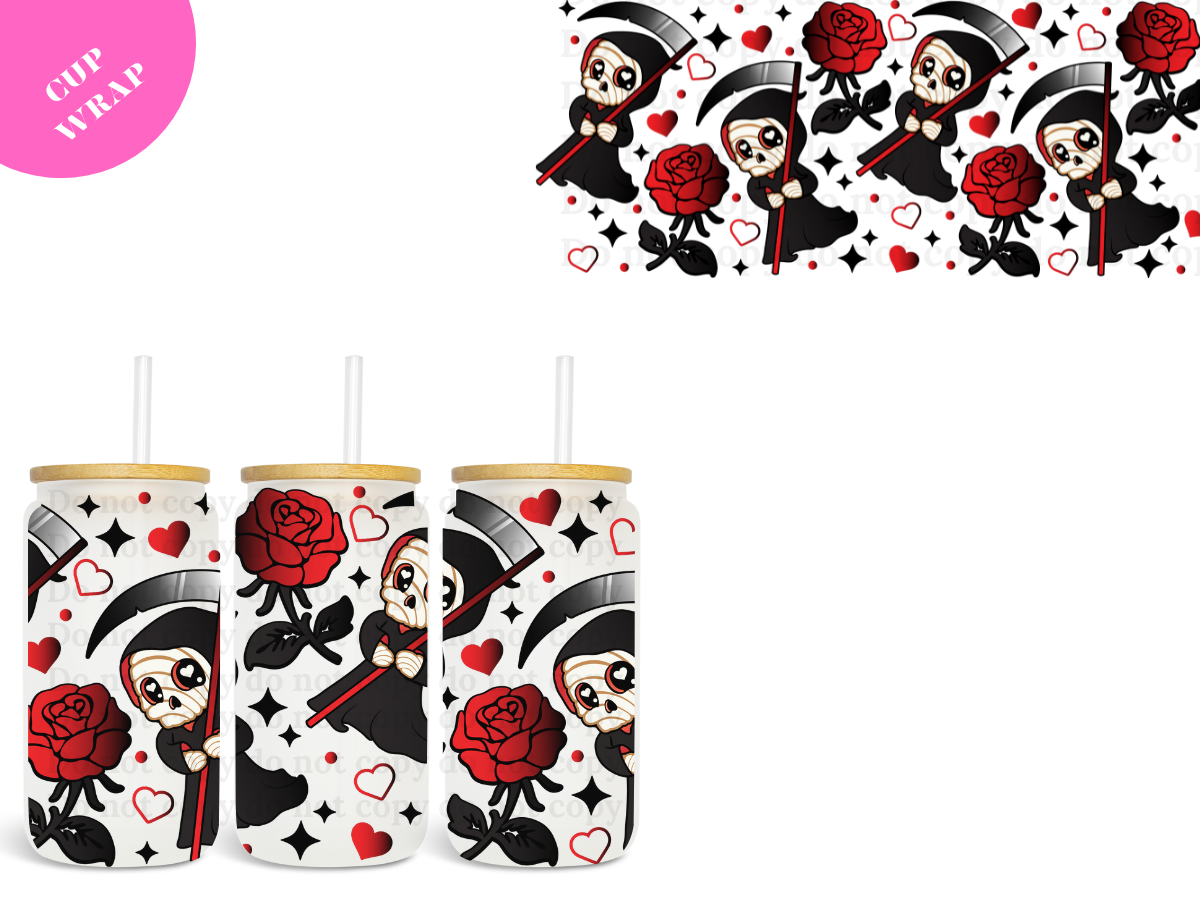 Santa Muerte Roses UV DTF Wrap