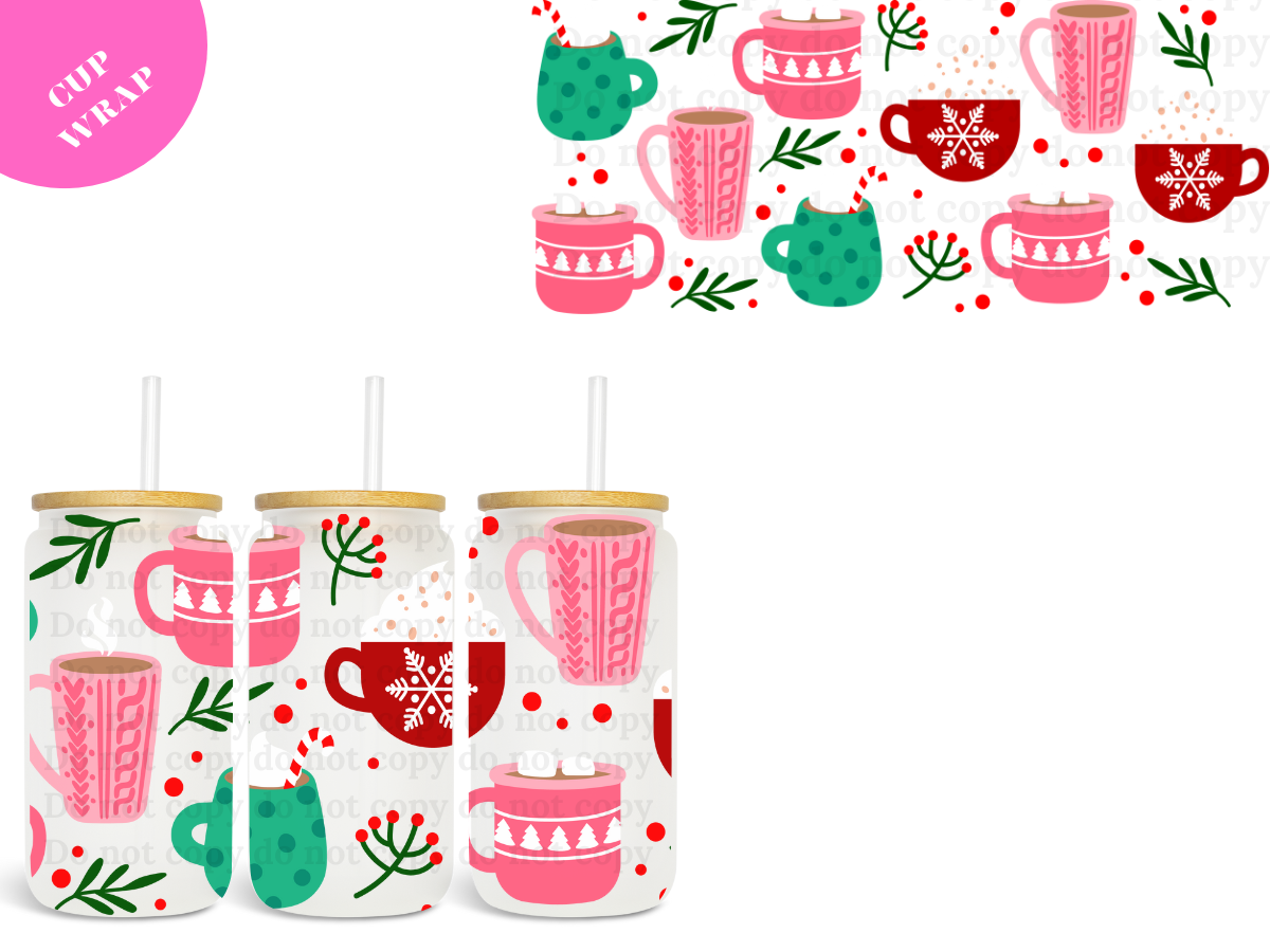 Pink Hot Chocolate UV DTF Wrap