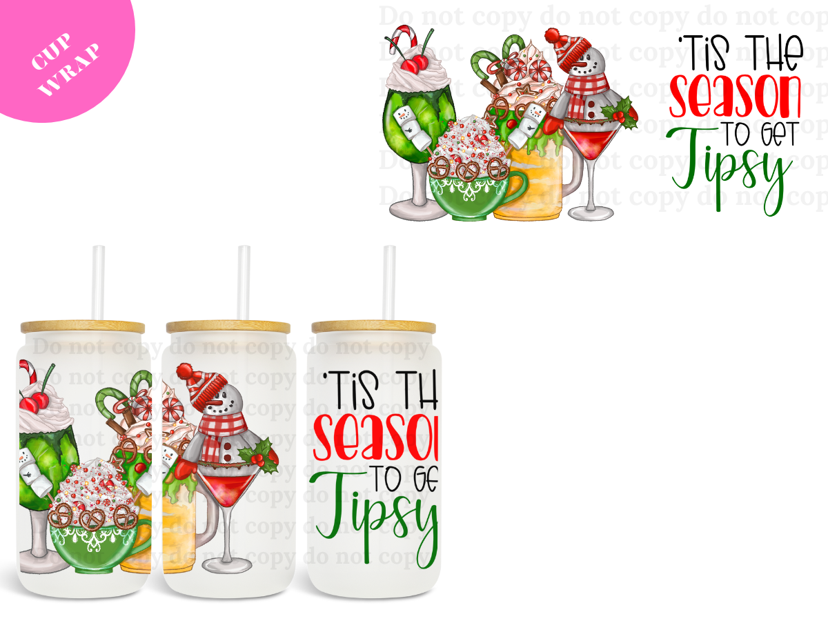 'Tis the Season to be Tipsy UV DTF Wrap