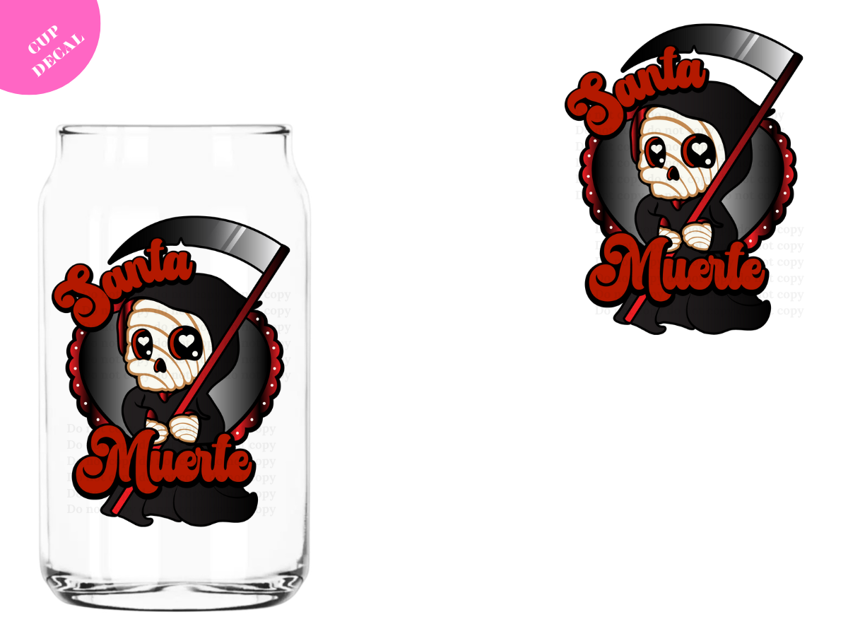Santa Muerte UV DTF Decal