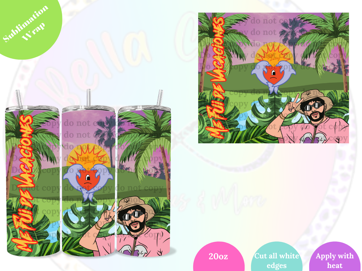 Me Fui de Vacaciones 20oz Sublimation Wrap