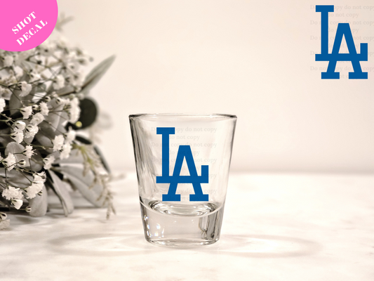LA Blue UV DTF Shot Decal