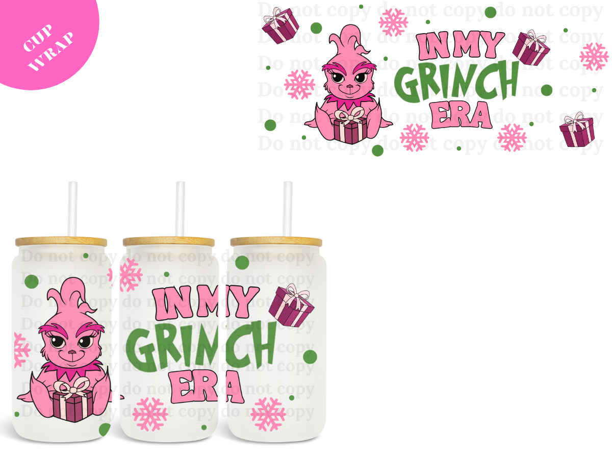 Grinch UV DTF Cup Wrap