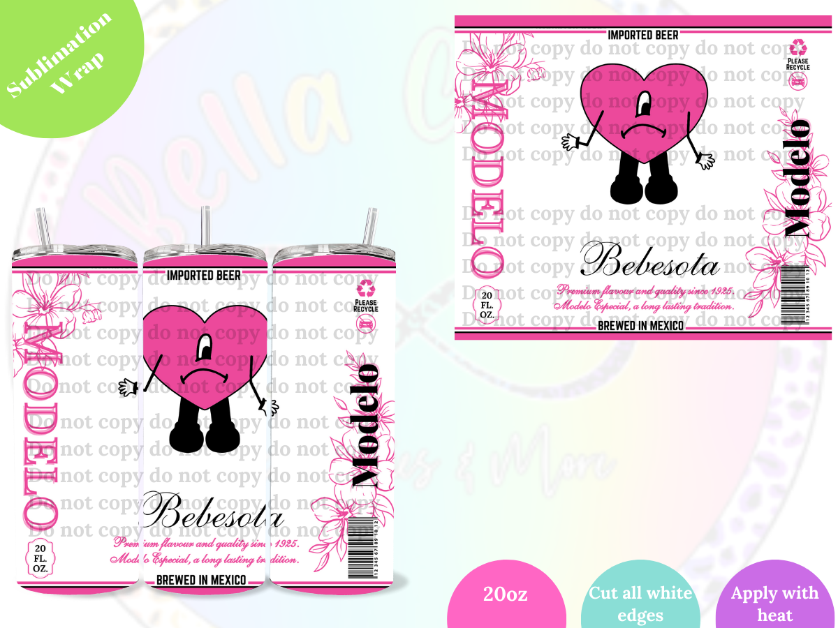 Bebesota White 20oz Sublimation Wrap