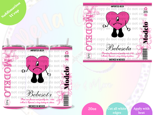 Bebesota White 20oz Sublimation Wrap