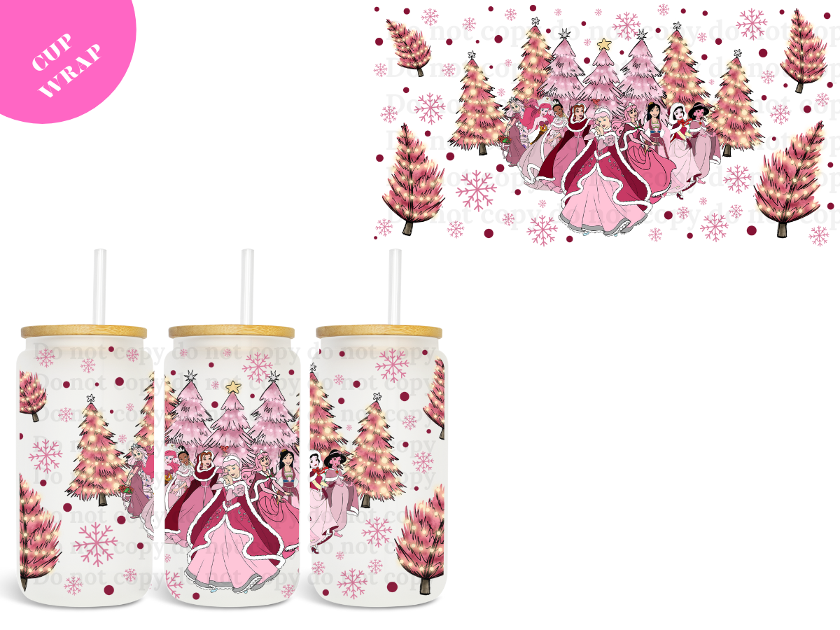 Princess Pink Trees UV DTF Wrap