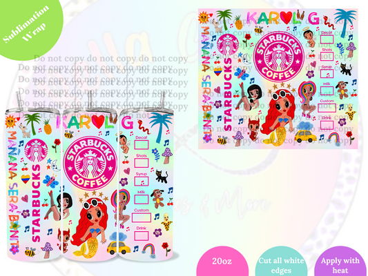 MSB Sirena Colorful 20oz Sublimation Wrap