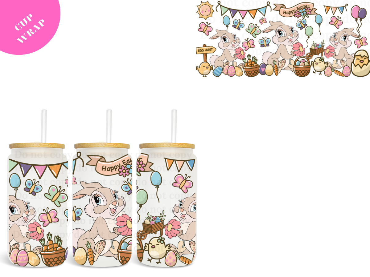 Bunny Easter UV DTF Wrap