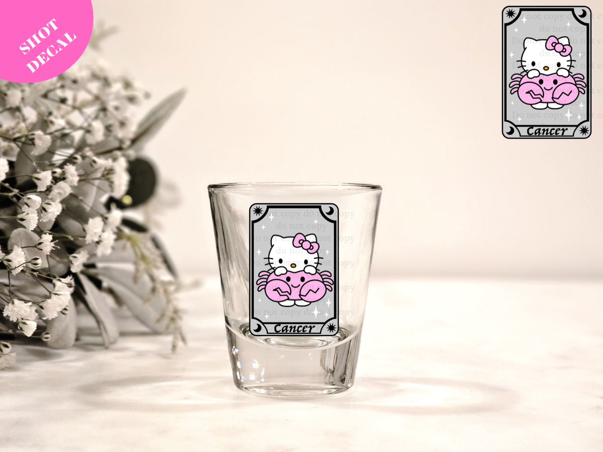 Kitty Horoscope Cancer UV DTF Shot Decal