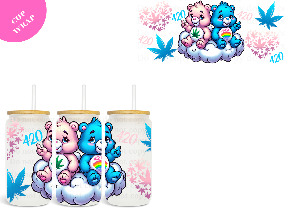 Bear 420 UV DTF Wrap
