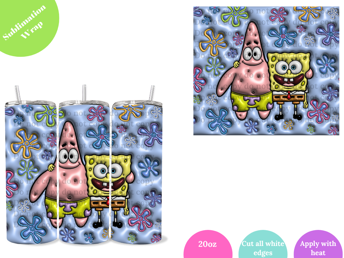 Yellow Square 20oz Sublimation Wrap