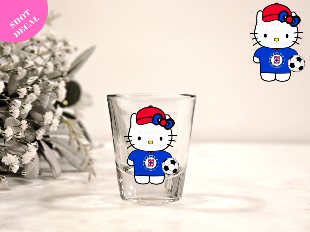 Kitty Soccer #4 UV DTF Shot Decal