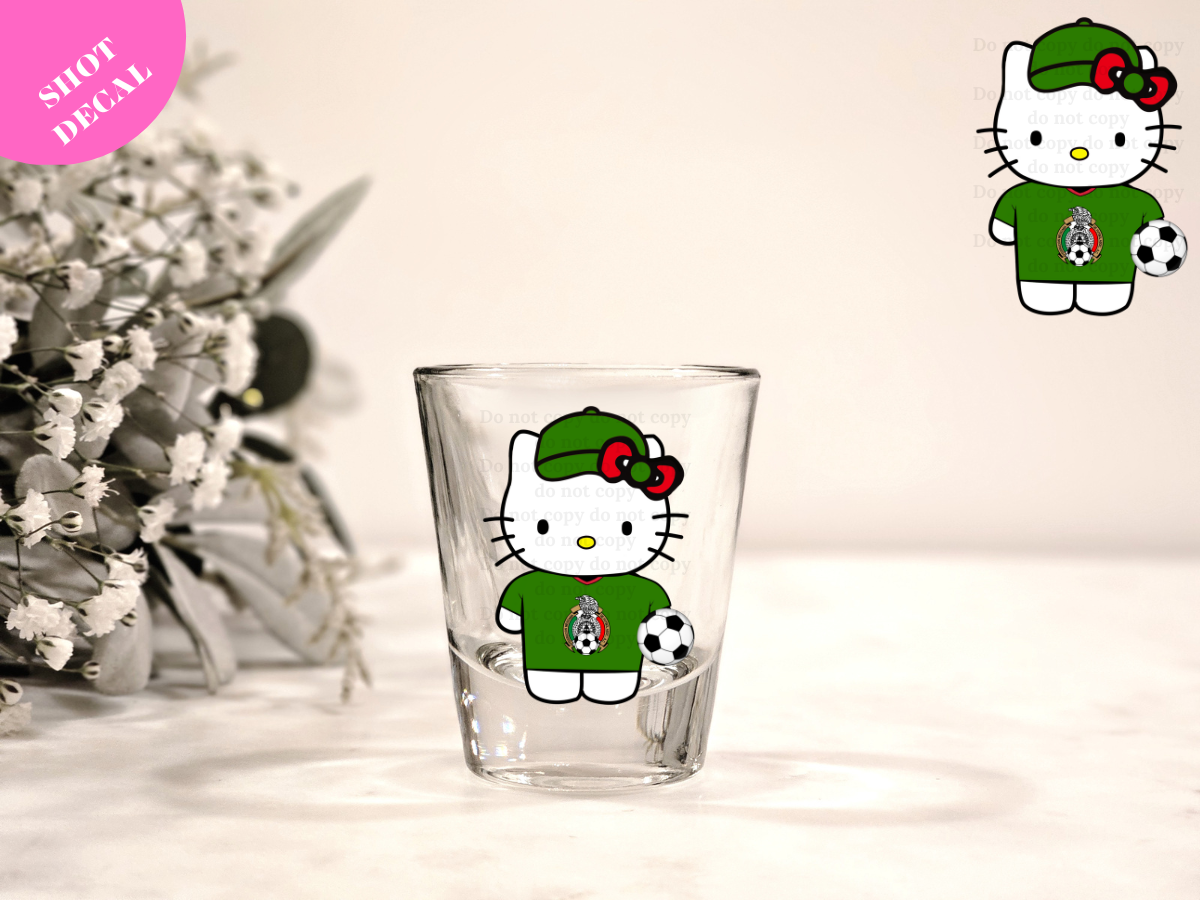 Kitty Soccer #3 UV DTF Shot Decal