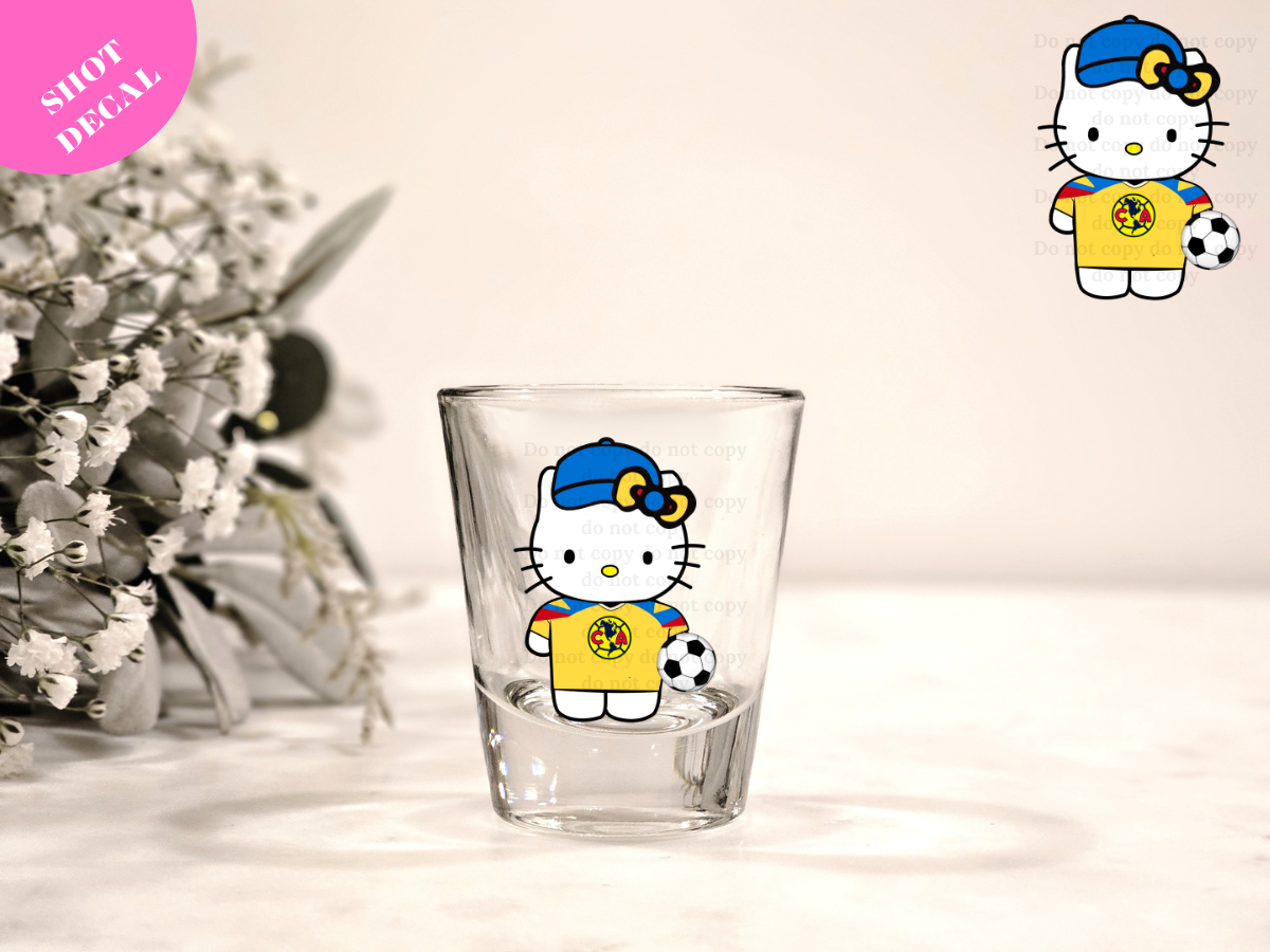 Kitty Soccer #2 UV DTF Shot Decal