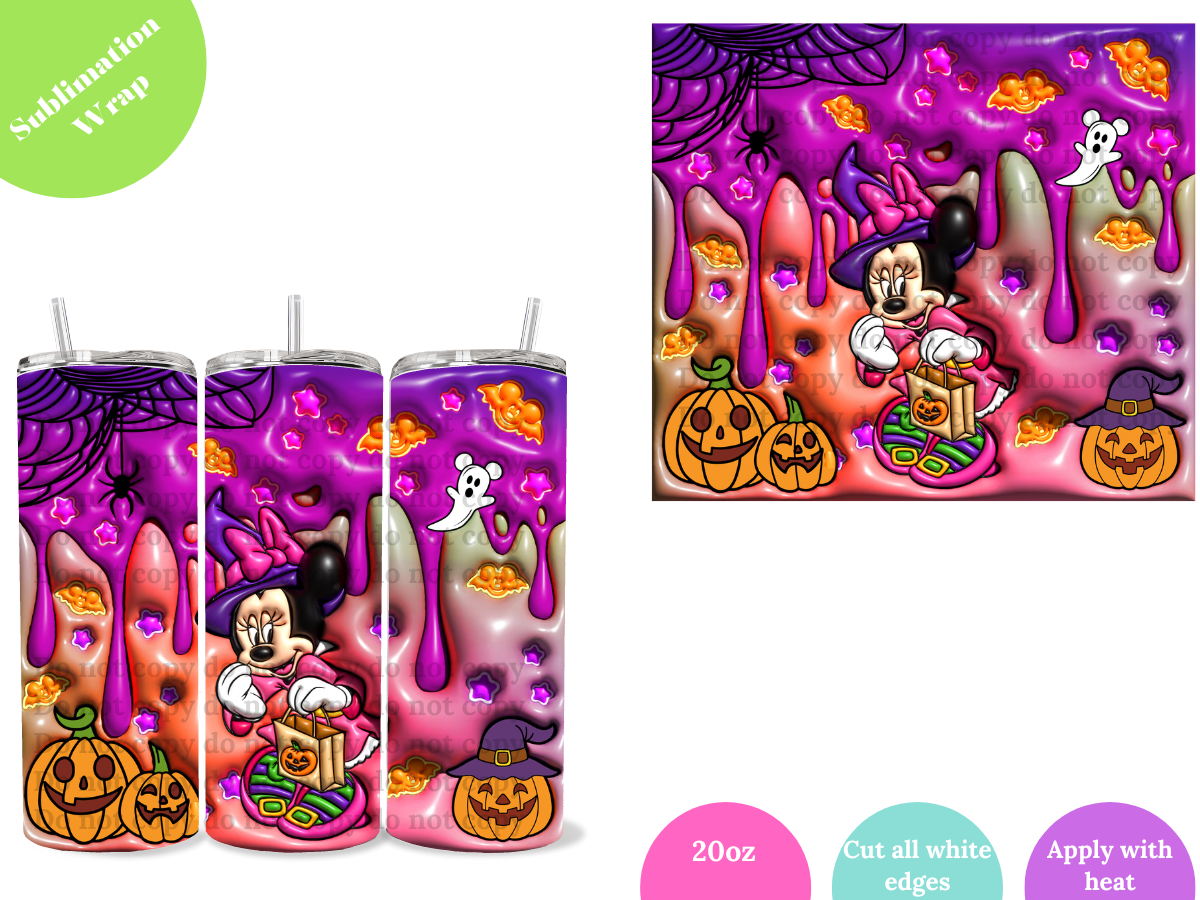 Bow Halloween 20oz Sublimation Wrap