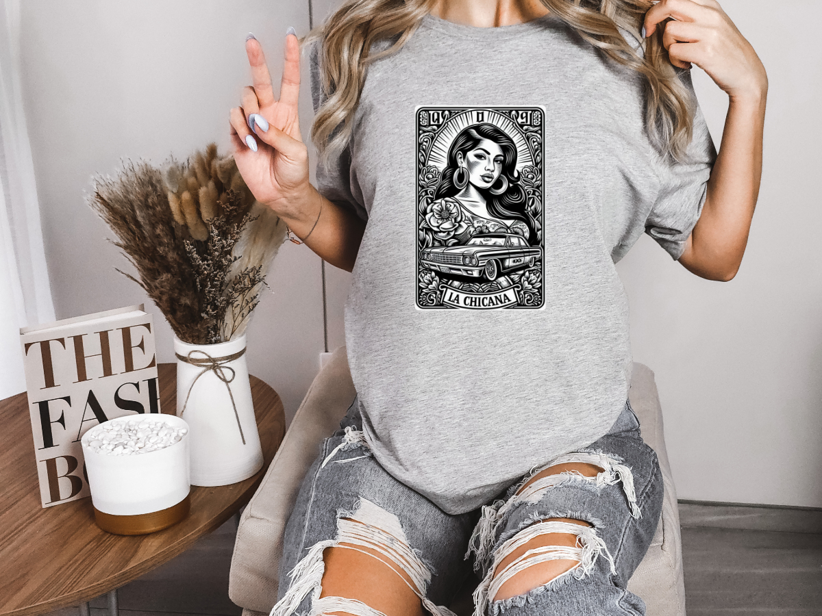 Chicana Lowrider (Black and White)