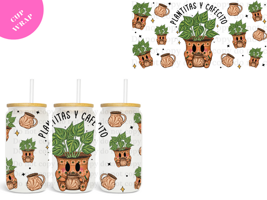Plantitas y Cafecito UV DTF Wrap