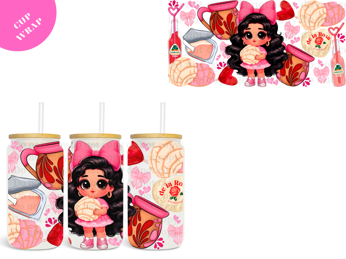 Mono Rosita Conchas UV DTF Wrap