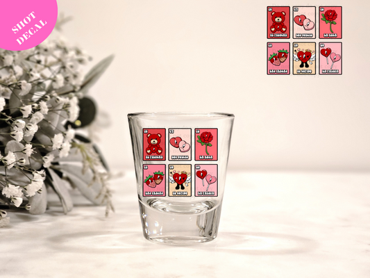 Sin Ti Valentine Loteria UV DTF Shot Decal