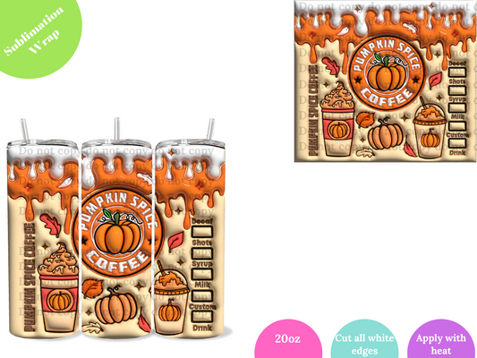 Pumpkin Spice Coffee Sublimation Wrap
