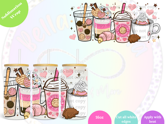 Cafecito y Chisme 16oz **Sublimation Wrap**