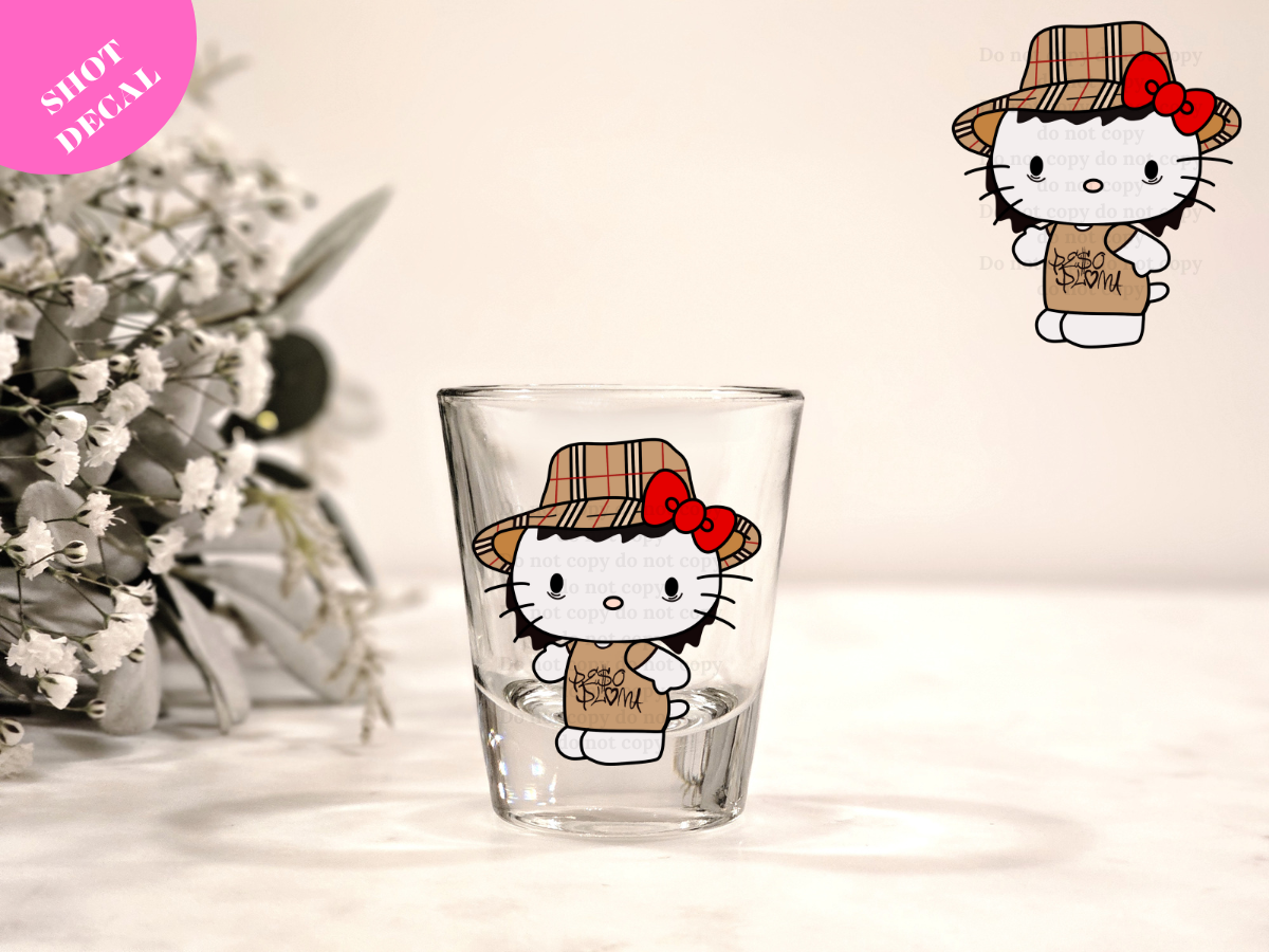 Kitty Pluma UV DTF Shot Decal