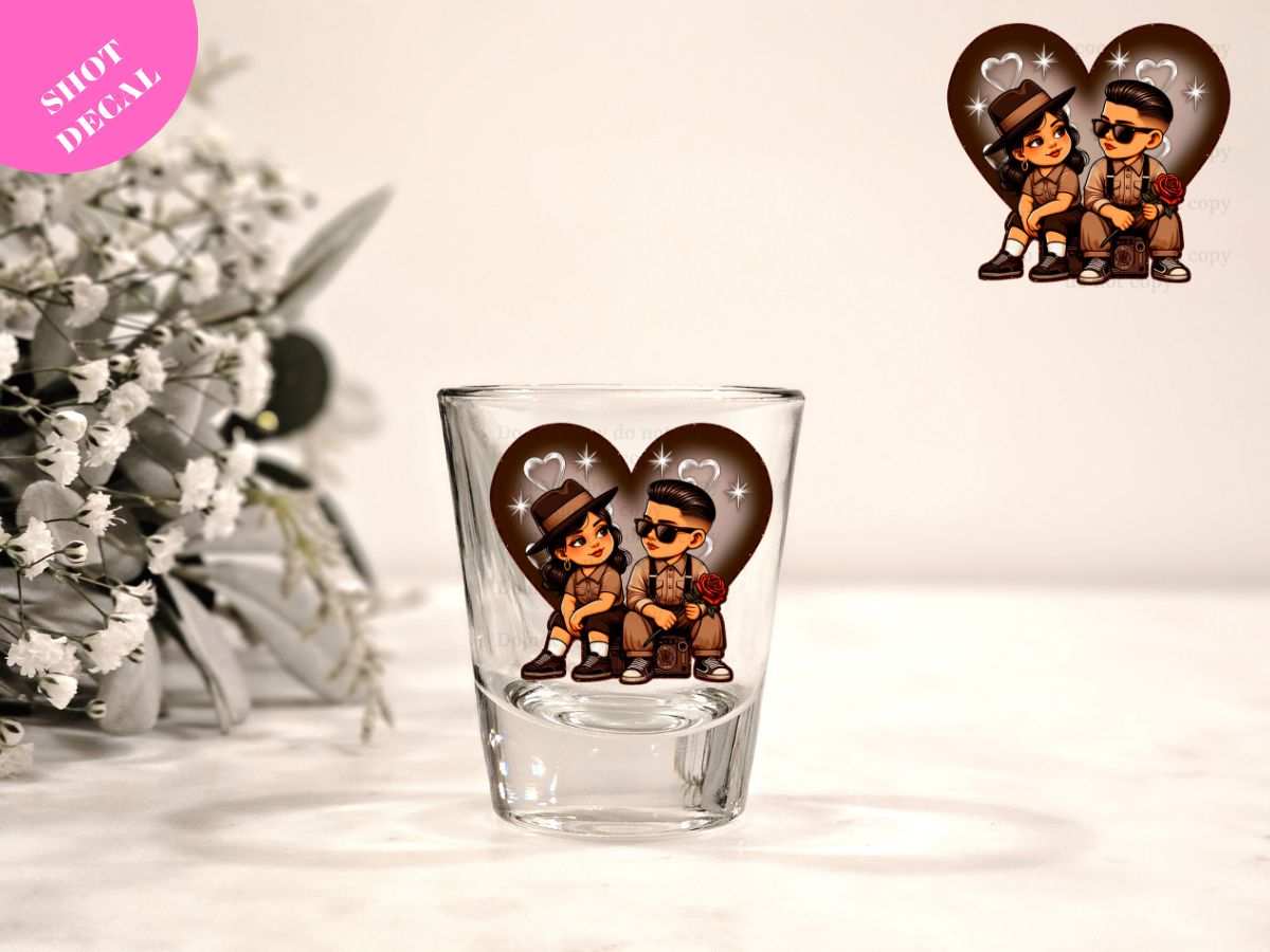 Rose Love UV DTF Shot Decal