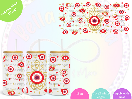 Red Hand Ojo 16oz **Sublimation Wrap**