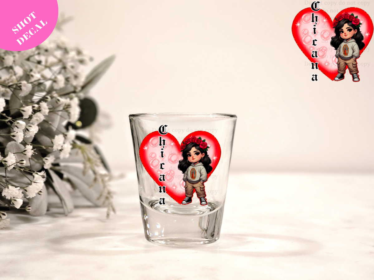 Chicana (virgen) UV DTF Shot Decal