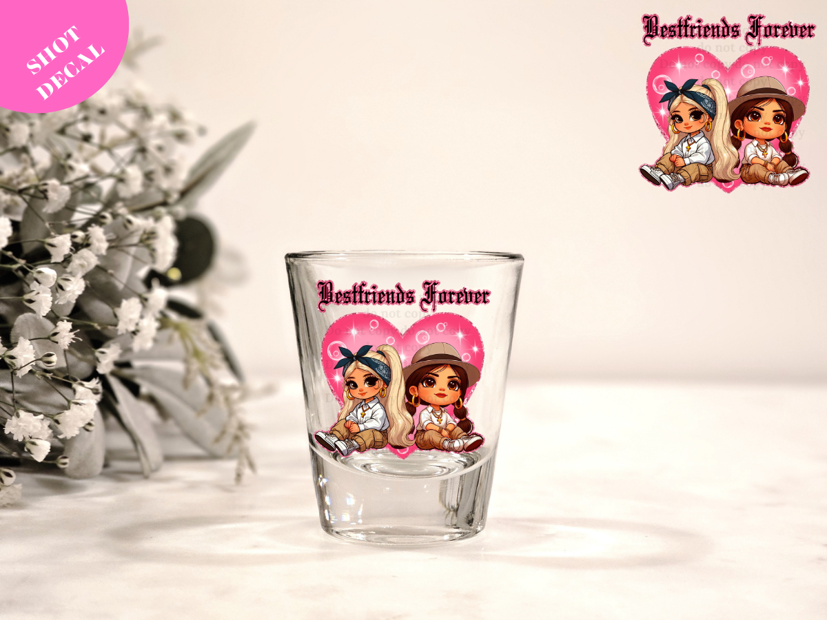 Best Friends Forever UV DTF Shot Decal