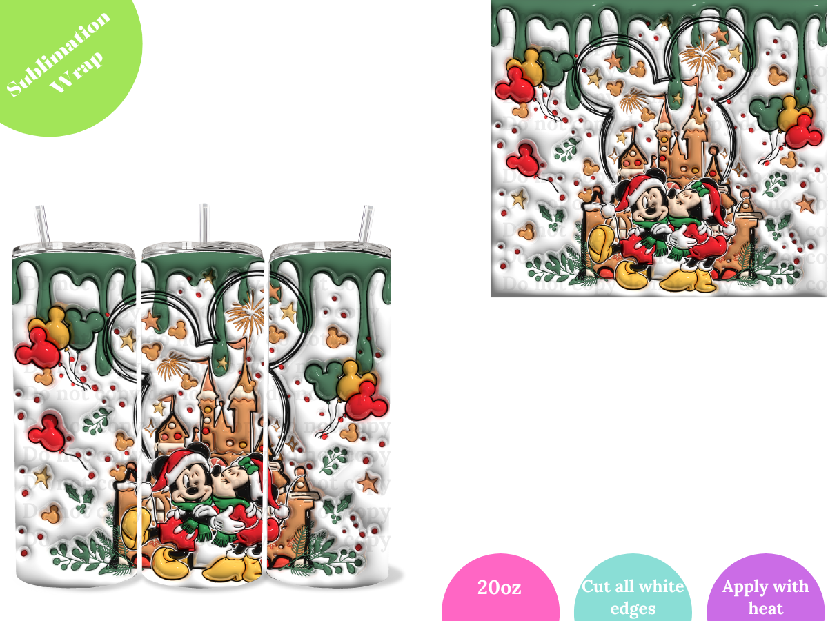 Ears Love Xmas Castle **20oz Sublimation Wrap**
