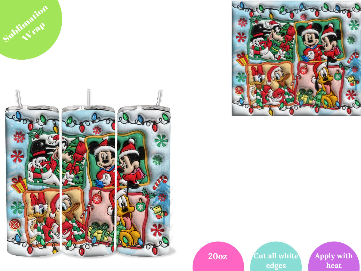 Xmas Cards Ears **20oz Sublimation Wrap**