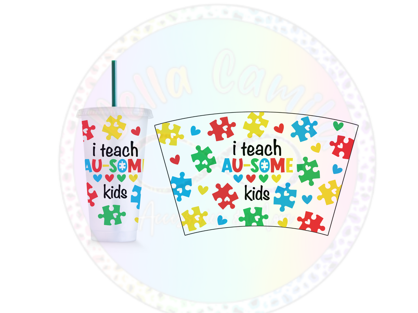 I Teach Au-some Kids - 24oz UV DTF Cup Wrap