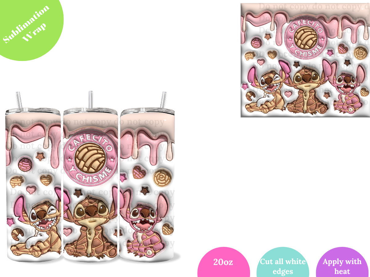 Sti-ch Cafecito y Chisme **20oz Sublimation Wrap**