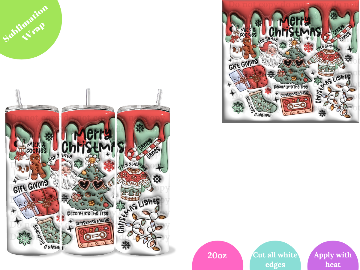 Merry Xmas Music **20oz Sublimation Wrap**