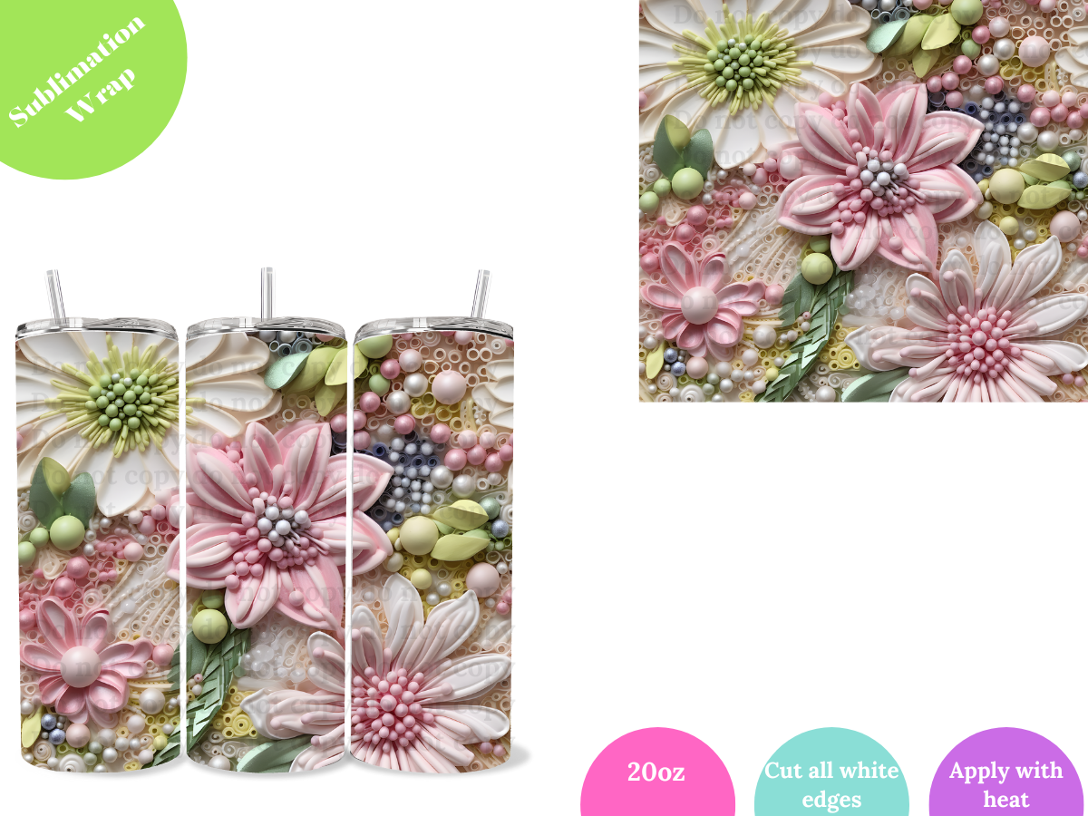 Flowers # 2 **20oz Sublimation Wrap**