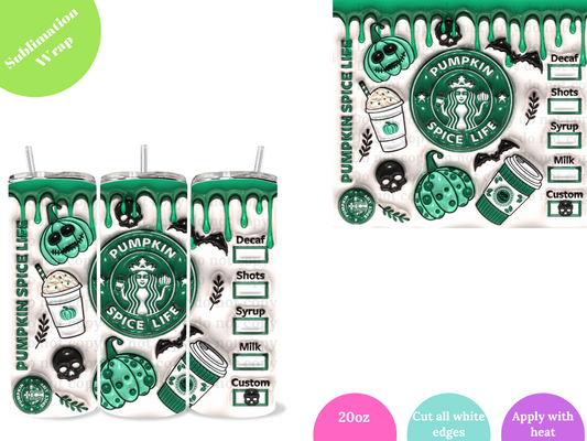 Pumpkin Spice Latte **20oz Sublimation Wrap**